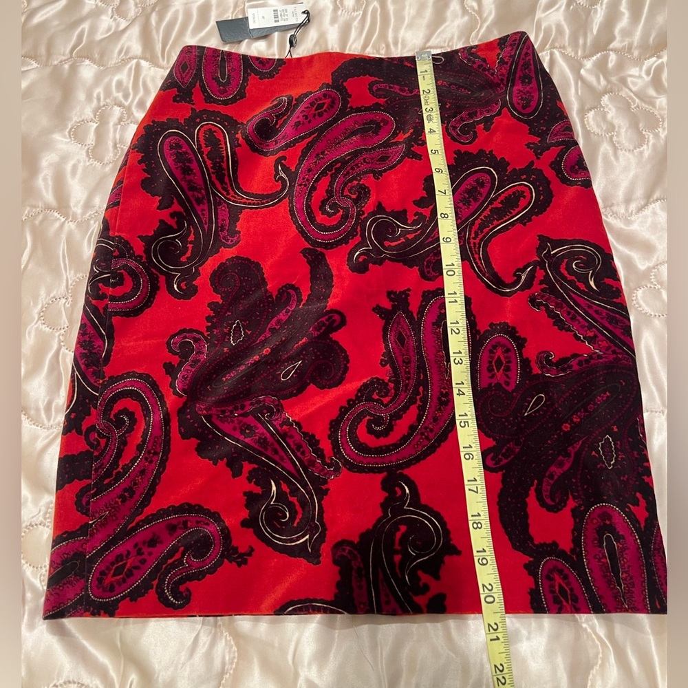 Talbot Velvet Paisley Print Skirt